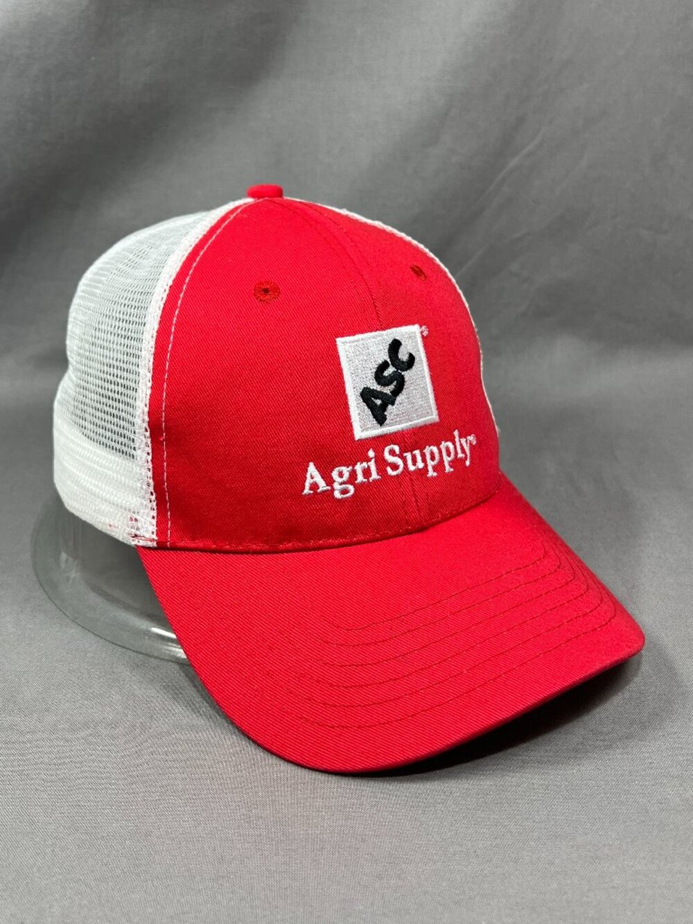 Agri Supply ASC Snapback Hat Red Trucker Mesh Agriculture Adjustable Mens Cap